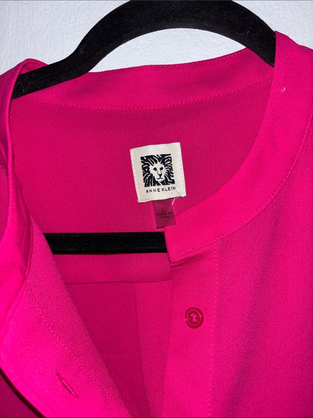 Anne Klein Hot Pink Long Sleeve Tunic Blouse - Picture 3 of 6